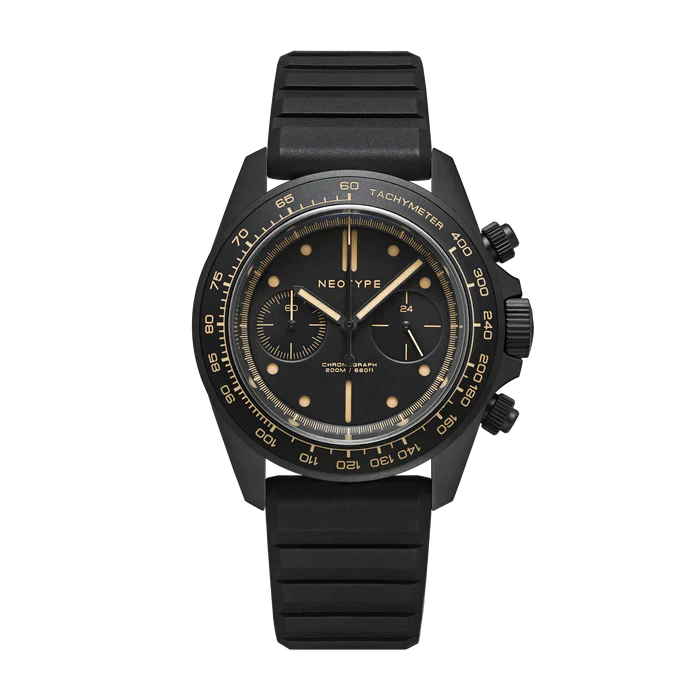 LM02 Type C PVD Zwart - Zwarte wijzerplaat + Oud Radium