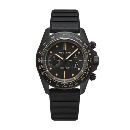 LM02 Type C PVD Zwart - Zwarte wijzerplaat + Oud Radium