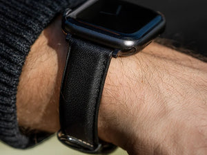 Apple Watch-band van glad leer