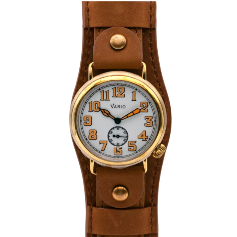 Vario 1918 Trench Witte Wijzerplaat Oranje Lume 