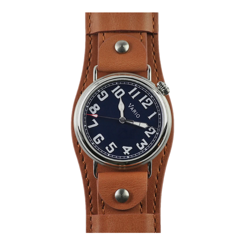 Vario 1918 Pilot horloge met blauwe wijzerplaat en witte lume