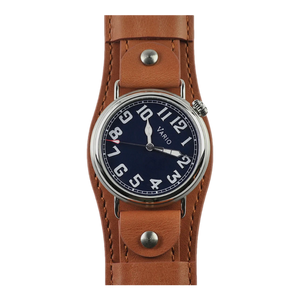 Vario 1918 Pilot horloge met blauwe wijzerplaat en witte lume