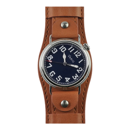 Vario 1918 Pilot horloge met blauwe wijzerplaat en witte lume
