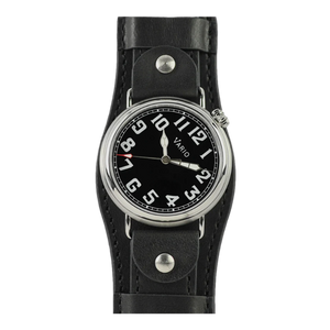 Vario 1918 Pilot horloge met zwarte wijzerplaat en witte lume