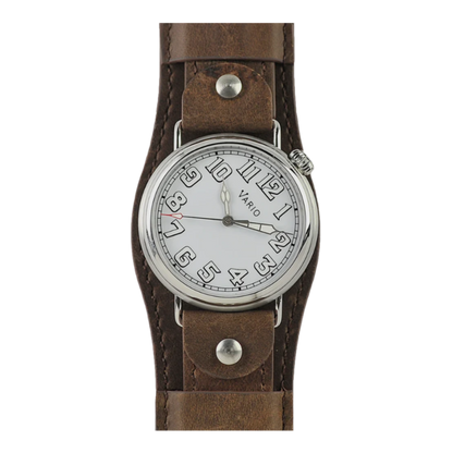 Vario 1918 Pilot horloge met witte wijzerplaat en witte lume