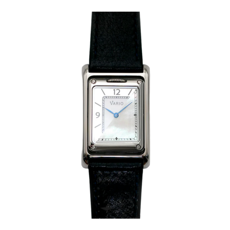 Vario VERSA Reversible Dual Time Zilver-Wit Parelmoer Horloge