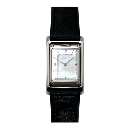 Vario VERSA Reversible Dual Time Zilver-Wit Parelmoer Horloge