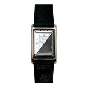 Vario VERSA Reversible Dual Time Zilver-Zwart Parelmoer Horloge