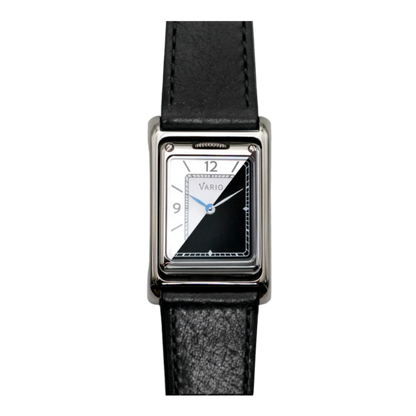 Vario VERSA Reversible Dual Time Zilver-Zwart Horloge