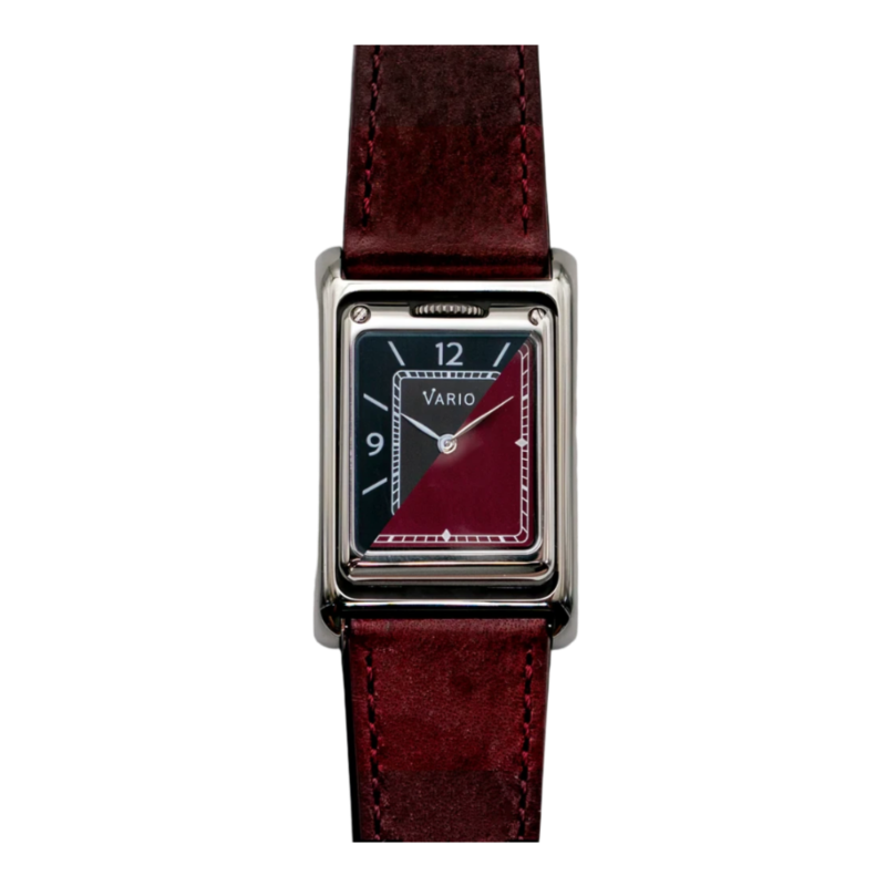 Vario VERSA Reversible Dual Time Gunmetal-Red Horloge