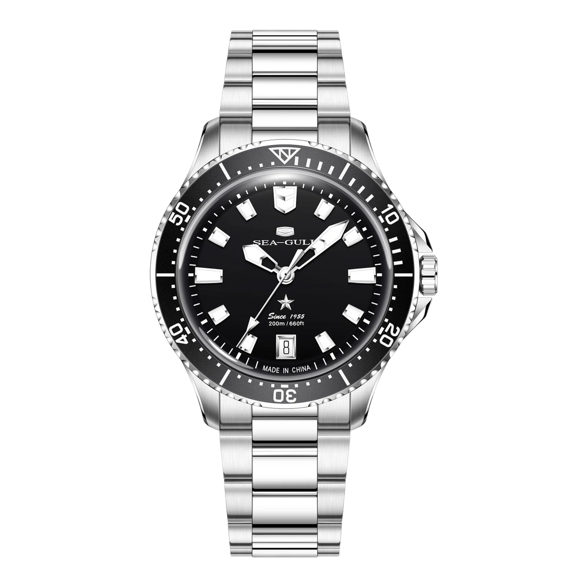 Ocean Series 200m Metallic Gradient Dial Calendar Dive Watch 39mm