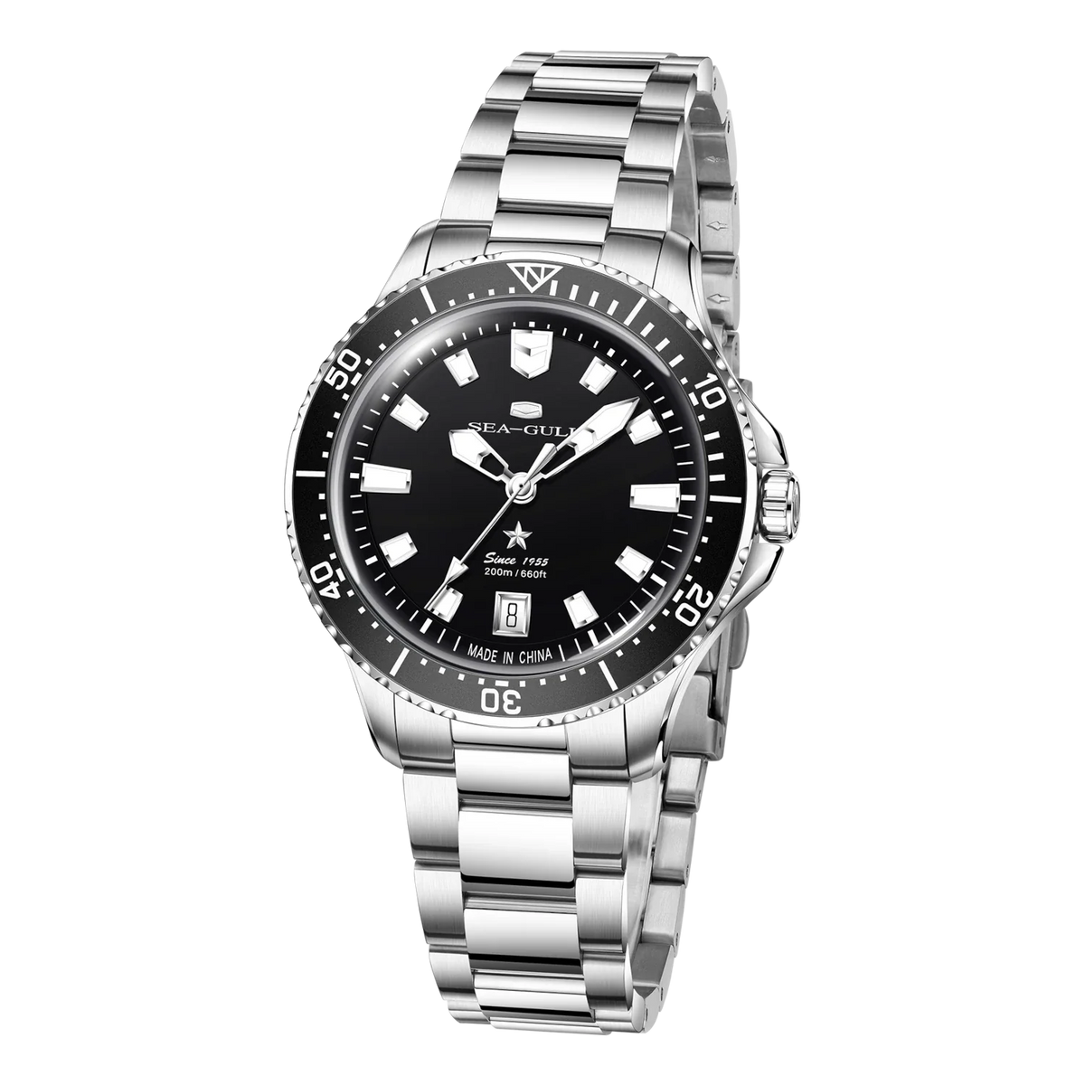 Ocean Series 200m Metallic Gradient Dial Calendar Dive Watch 39mm