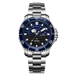 Ocean Series Pro 300m Moon Phase Gradient Wave-textured Dial Diving Watch 43.5mm