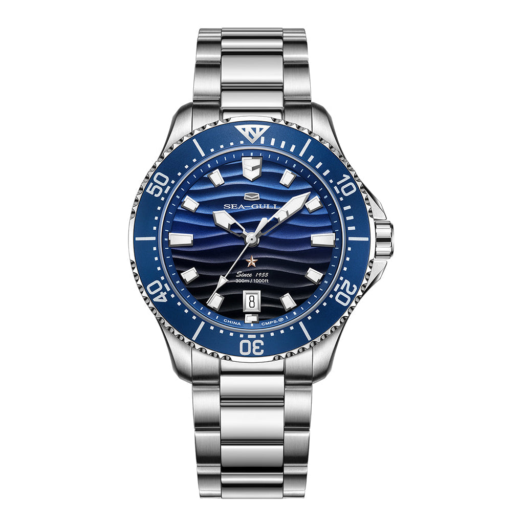 Ocean Series Pro 300m Gradient Wave-textured Dial Diving Watch 41mm