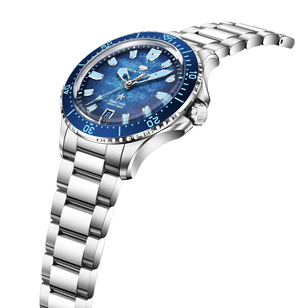 Ocean Series 200m Metallic Gradient Dial Calendar Dive Watch 39mm