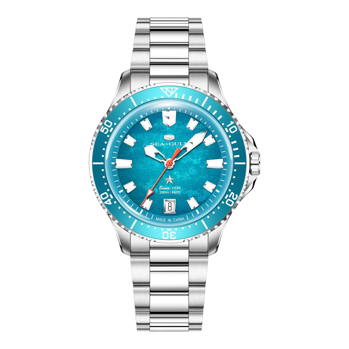 Ocean Series 200m Metallic Gradient Dial Calendar Dive Watch 39mm