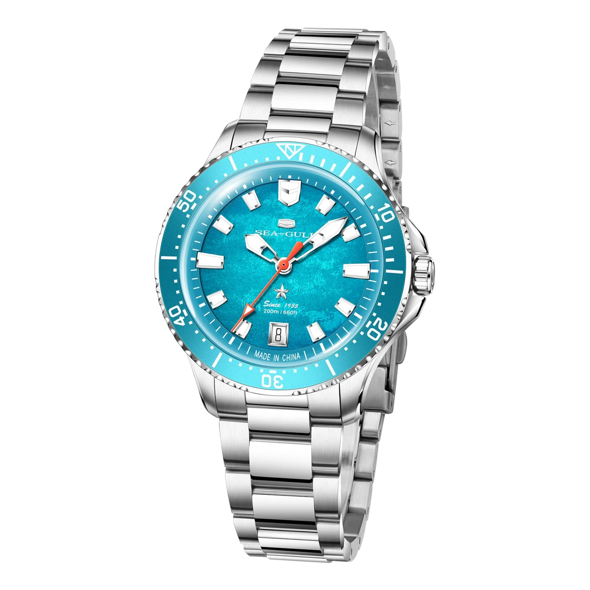 Ocean Series 200m Metallic Gradient Dial Calendar Dive Watch 39mm