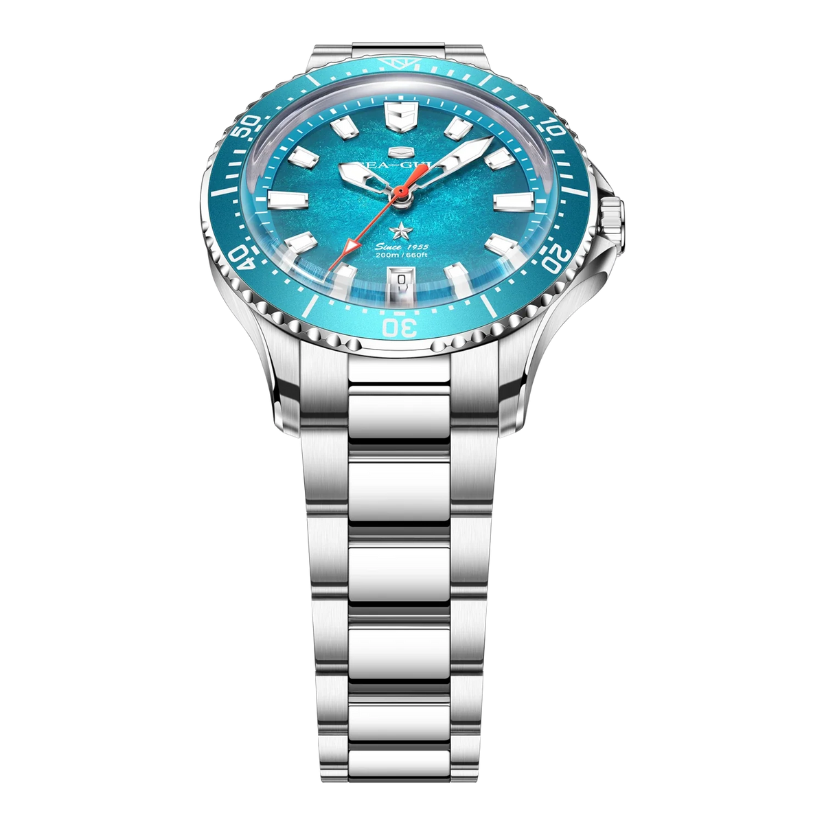Ocean Series 200m Metallic Gradient Dial Calendar Dive Watch 39mm