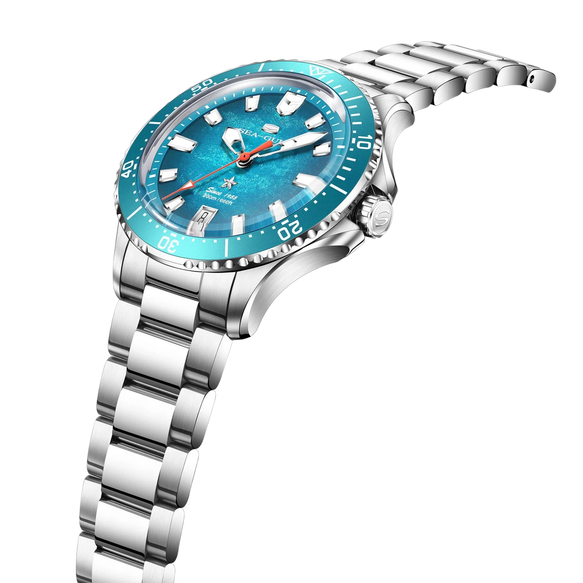 Ocean Series 200m Metallic Gradient Dial Calendar Dive Watch 39mm