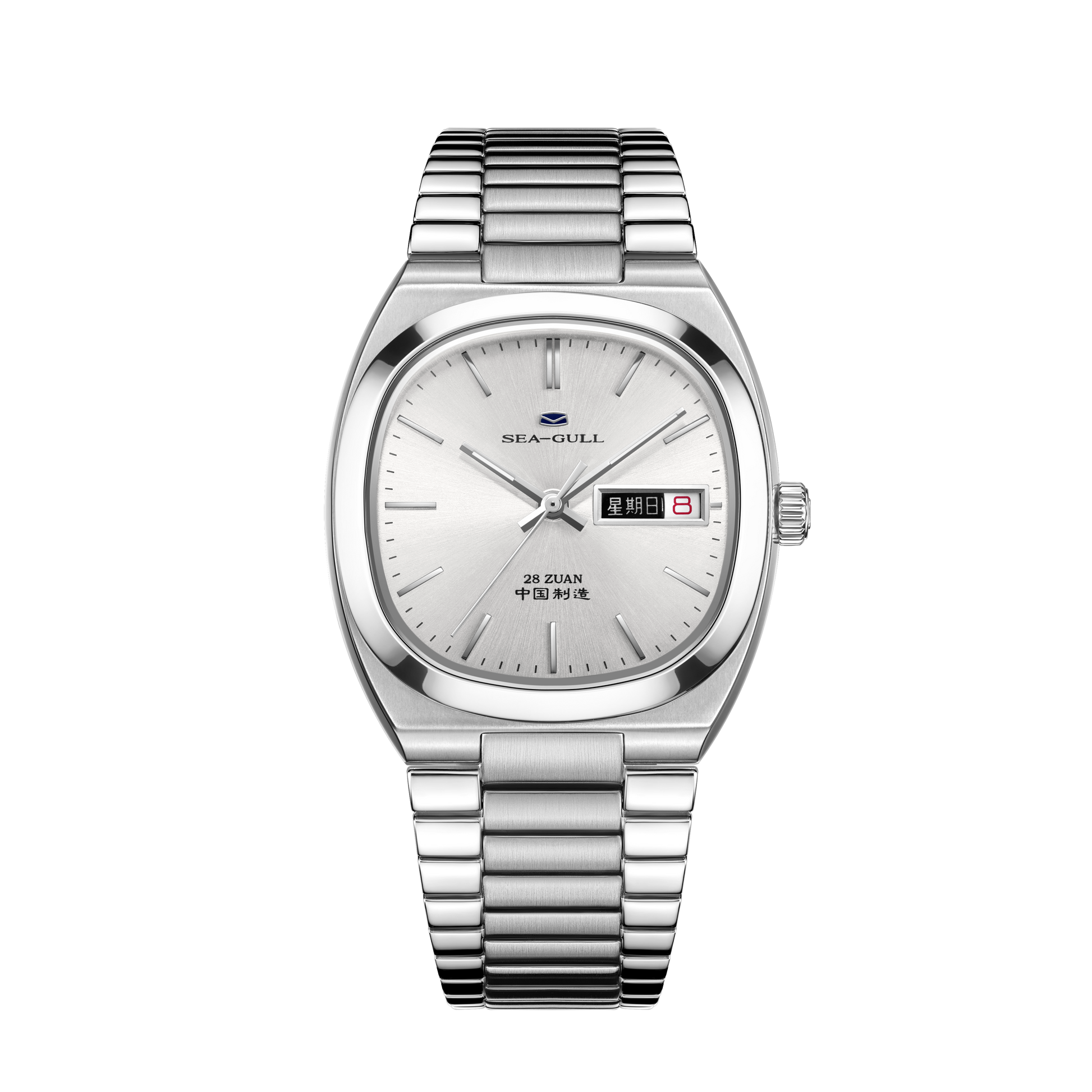 Day-date Calendar Tonneau Case Dress Watch 34mm