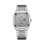 Gray TV Dial Snowflake Texture Tonneau Case Watch 36mm