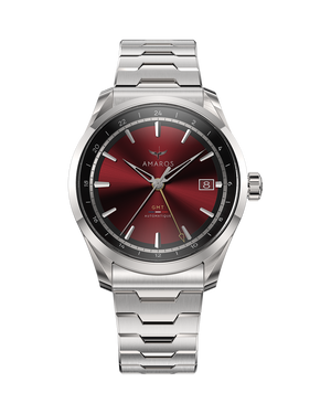 L'Odyssée - Automatic GMT Watch - Rouge Bordeaux