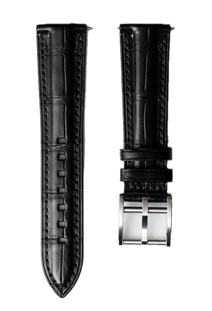 Behrens zwarte Alli-gator leren band Inventor collectie