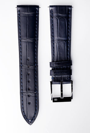 Behrens Alli-gator leren band blauw klassieke collectie