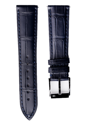 Behrens Alli-gator leren band blauw klassieke collectie