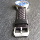 22 mm zwarte gewatteerde diamanten armband