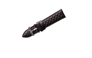 22 mm zwarte gewatteerde diamanten armband