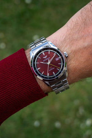 L'Odyssée - Automatic GMT Watch - Rouge Bordeaux