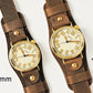 Vario 1918 Pilot horloge met messing crèmekleurige wijzerplaat en oranje lume