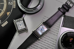Vario VERSA Reversible Dual Time Zilver-Wit Parelmoer Horloge