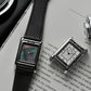 Vario VERSA Reversible Dual Time Zilver-Zwart Parelmoer Horloge