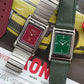 VARIO VERSA REVERSIBLE DUAL TIME YEAR OF THE HORSE SILVER-RED ENAMEL WATCH