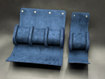 Blauwe leren horlogekast