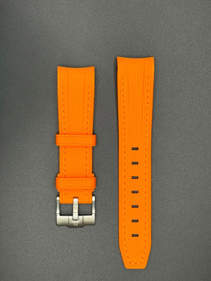Oranje rubberen band voor MoonSwatch en Omega horloges