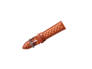 Diamanten gewatteerde cognac leren armband