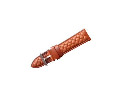 Diamanten gewatteerde cognac leren armband