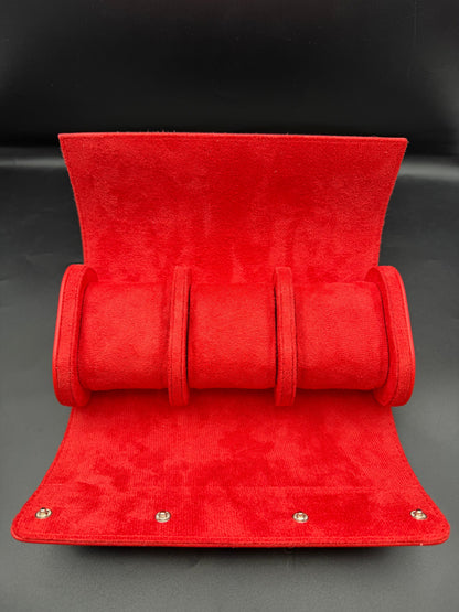Etui montre en cuir rouge