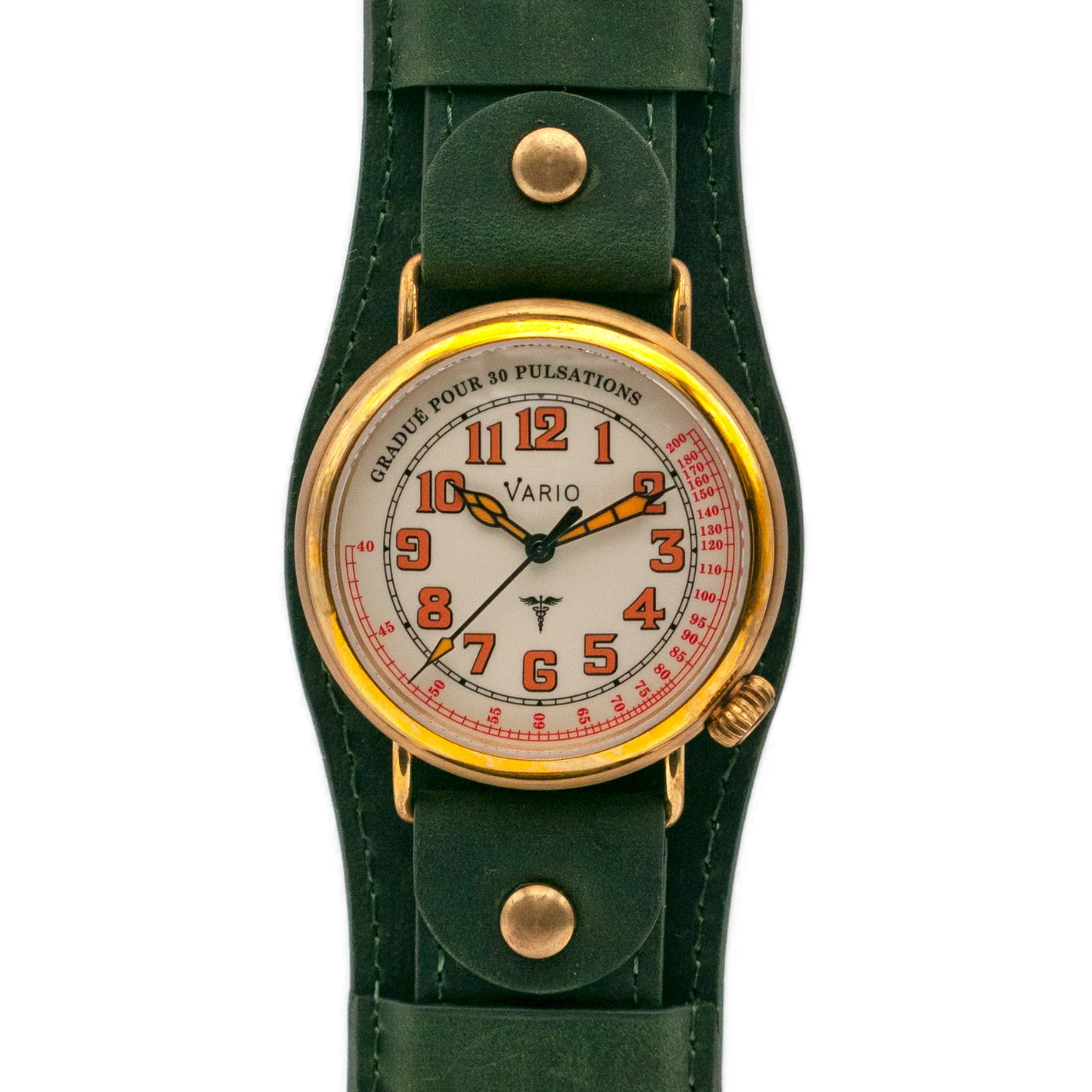 Montre Vario 1918 Medic en laiton avec cadran crème et luminescent orange