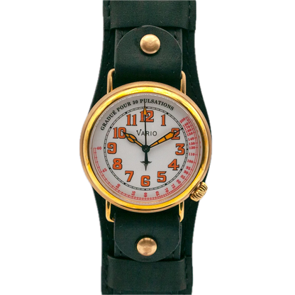 Vario 1918 Medic Brass Witte Wijzerplaat Oranje Lume 