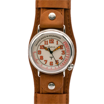 Vario 1918 Medic crème wijzerplaat met oranje luminescentie