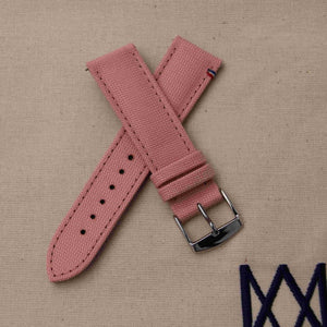 LARMOR PLAGE zachtroze canvas horlogeband