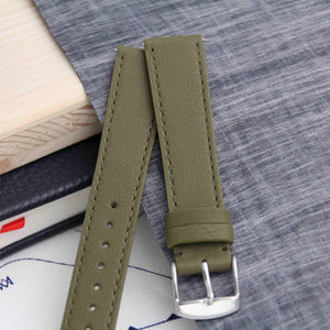 LANCIEUX kaki leren horlogeband 
