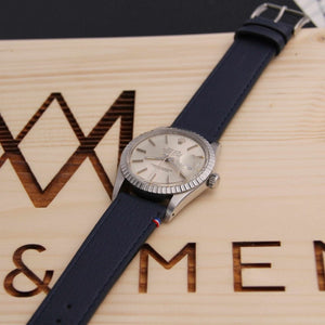SAINT BRIAC marineblauwe leren horlogeband