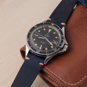 BREST marineblauwe leren horlogeband 