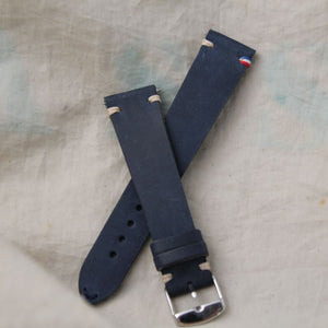 BREST marineblauwe leren horlogeband 