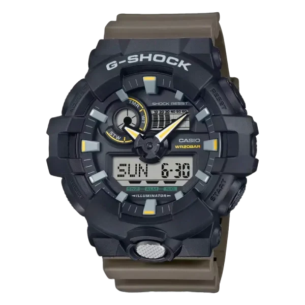 Capsulehorloge met tweekleurige utilitykleuren GA-710TU-1A3ER